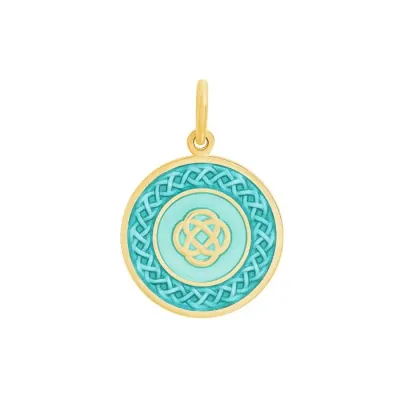 LOLA Family Knot Pendant, All Gold/Seafoam/Small