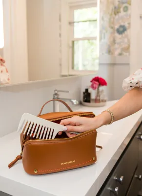 Roma Foldout Toiletry Case, Cognac