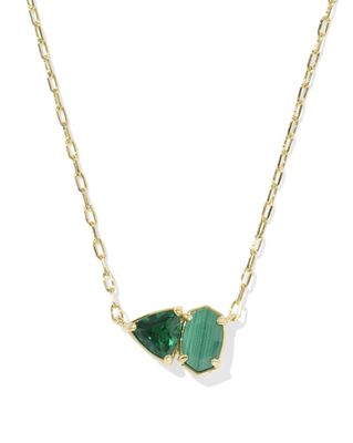 Kendra Scott Tatum Necklace, Gold/Green Mix
