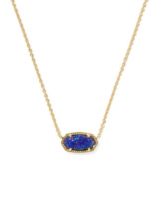 Kendra Scott Elisa Necklace, Gold/Indigo Lab Grown Opal Illusion