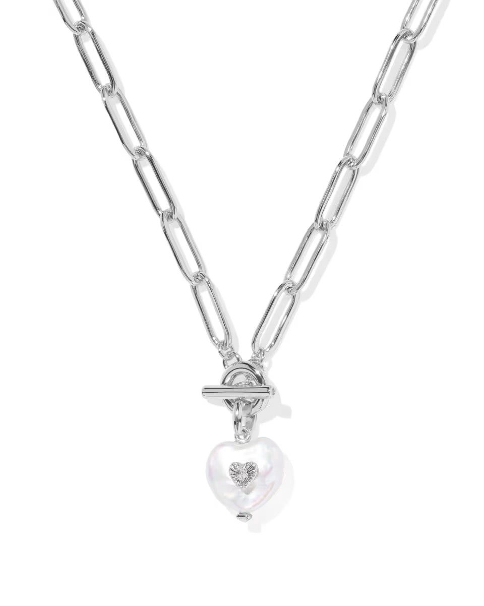 Kendra Scott Sasha Heart Necklace, Silver