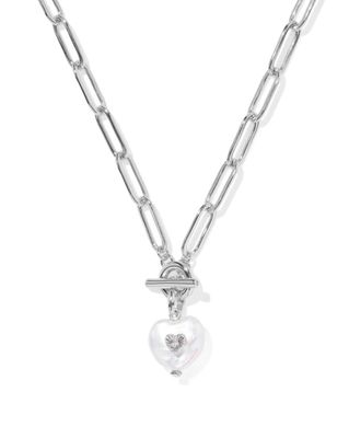 Kendra Scott Sasha Heart Necklace, Silver