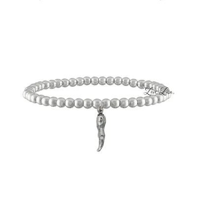 Italian Horn Bracelet, Silver 4mm