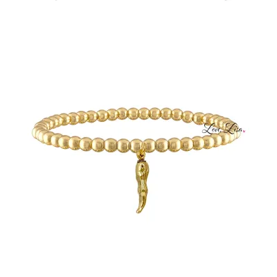 Italian Horn Bracelet, Gold 4mm