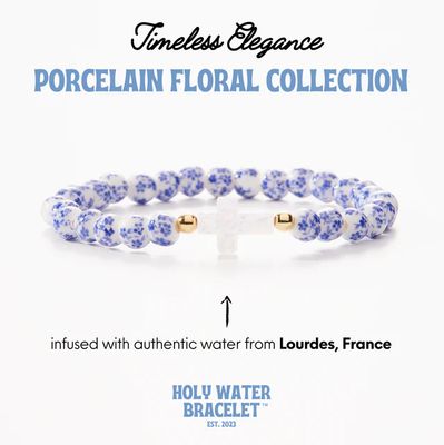 Holy Water Porcelain Cross Bracelet