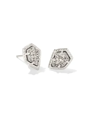 Kendra Scott Framed Tessa Earrings, Silver/Platinum Druzy