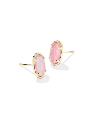 Kendra Scott Grayson Stud Earrings, Gold/Pink Iridescent Mother-of-Pearl