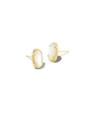 Kendra Scott Grayson Stud Earrings, Gold/Ivory Mother-of-Pearl