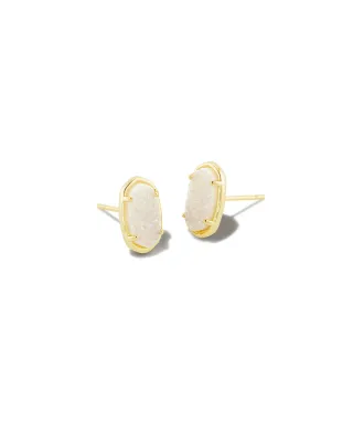 Kendra Scott Grayson Stud Earrings, Gold/Iridescent Druzy