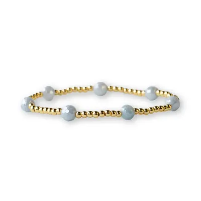 Lenny &amp; Eva Gilded Gold Bracelet - Aquamarine Dot