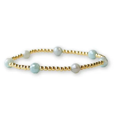 Lenny &amp; Eva Gilded Gold Bracelet - Amazonite Dot