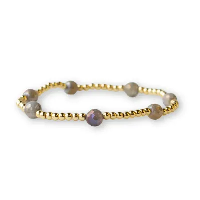 Lenny &amp; Eva Gilded Gold Bracelet - Labradorite Dot