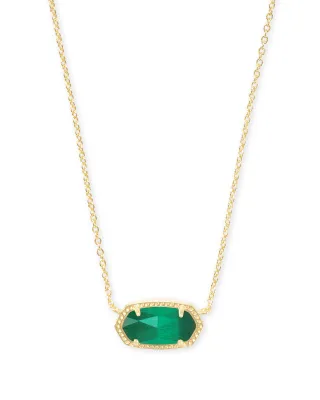 Kendra Scott Elisa Necklace, Gold/Emerald Cat's Eye