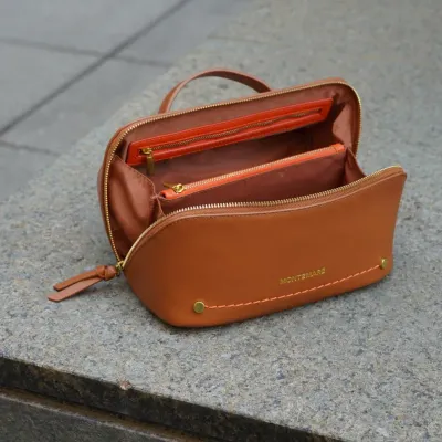 Roma Foldout Toiletry Case, Cognac