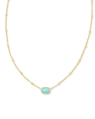 Kendra Scott Mini Elisa Necklace, Gold/Mint