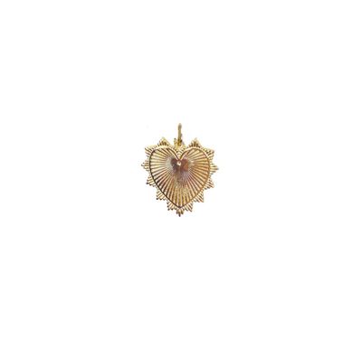 Stacy Fan Heart Charm, Gold