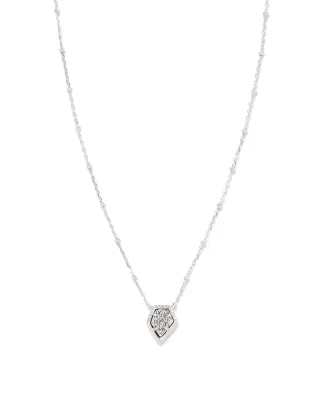 Kendra Scott Framed Tess Necklace, Silver/Platinum Druzy