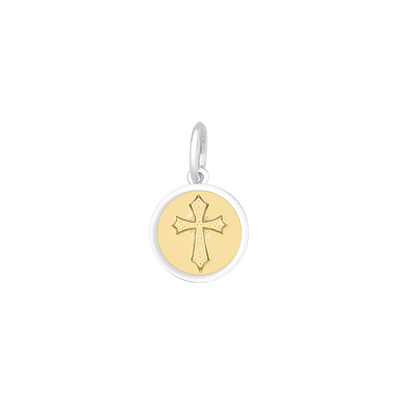 LOLA Cross Pendant, Gold Center/Mini