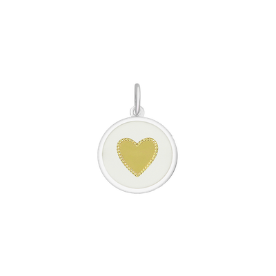 LOLA Heart Pendant, Gold/White/Mini