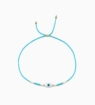 Kindred Row Evil Eye Cord Bracelet, Turquoise