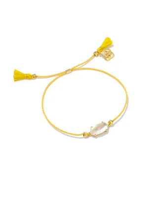Kendra Scott Everlyne Friendship Bracelet, Yellow Cord/Dichroic Glass