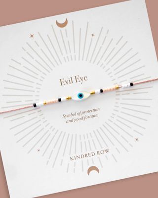 Kindred Row Evil Eye Cord Bracelet, Dusty Rose