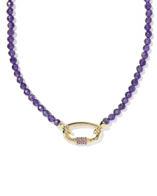 Kendra Scott Emery Beaded Necklace, Gold/Amethyst