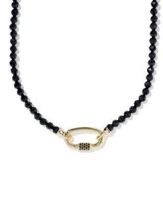 Kendra Scott Emery Beaded Necklace, Gold/Black Agate