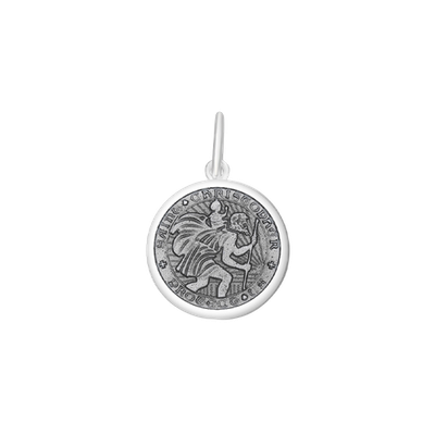 LOLA St. Christopher Pendant, Pewter/Small