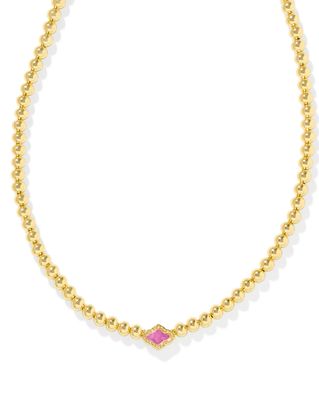 Kendra Scott Abbie Beaded Necklace, Gold/Azalea