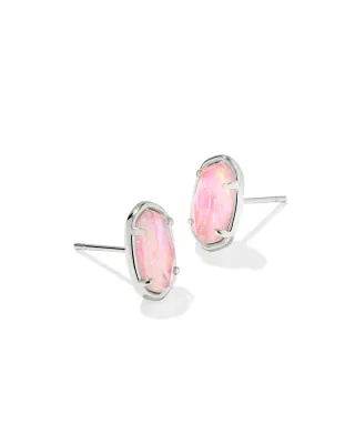Kendra Scott Grayson Stud Earrings, Silver/Pink Iridescent Mother-of-Pearl