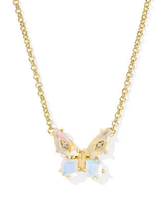 Kendra Scott Bianca Butterfly Necklace, Gold/White Mix