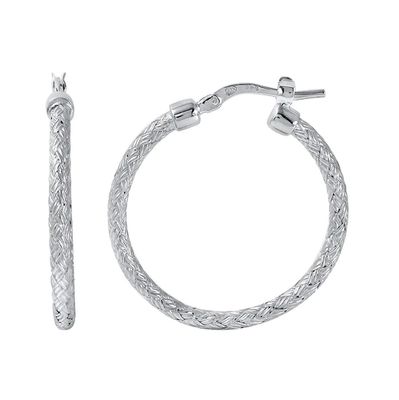 Charles Garnier Jody 2mm Round Hoop Earrings, Silver