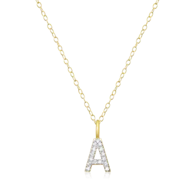 Initial Necklace with Lab-Created Diamonds, Gold