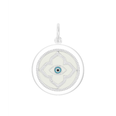 LOLA Evil Eye Pendant, White/Medium