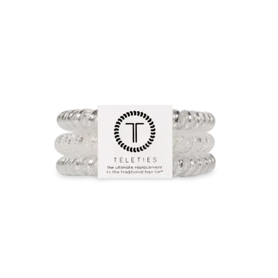 Teleties SMALL Hair Ties, Silver Slay
