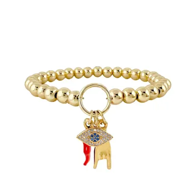 Mariano Italian Horn Protection Bracelet, Gold