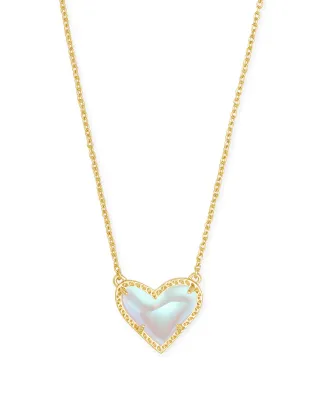 Kendra Scott Ari Heart Necklace, Gold/Dichroic Glass