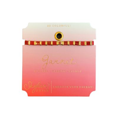 Garnet Beaded Tila Bracelet