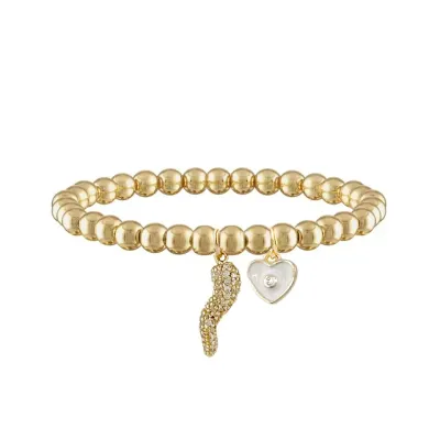 Brandi Heart Horn Bracelet, White