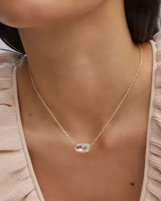 Kendra Scott Elisa Necklace, Gold/Dichroic Glass