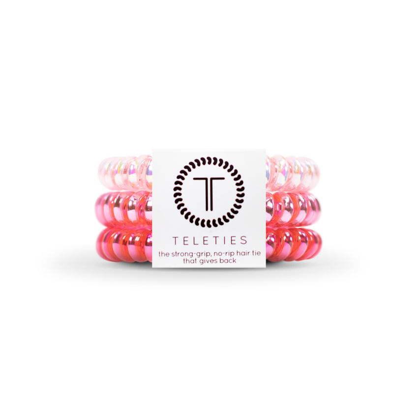 Teleties SMALL Hair Ties, Think Pink