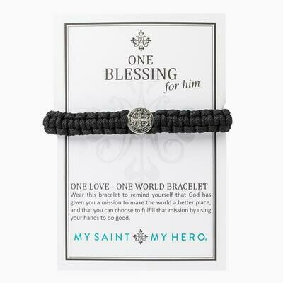 MSMH One Blessing Bracelet For Him (Silver/Black)