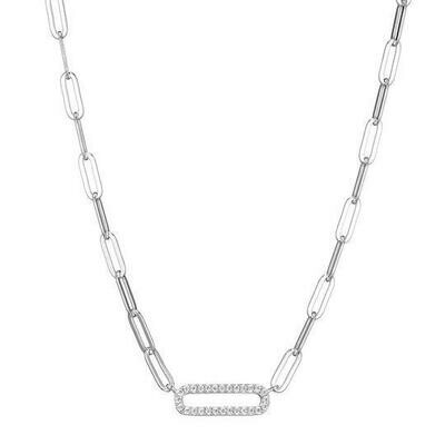 Charles Garnier Paperclip Collection Everly Necklace, Silver