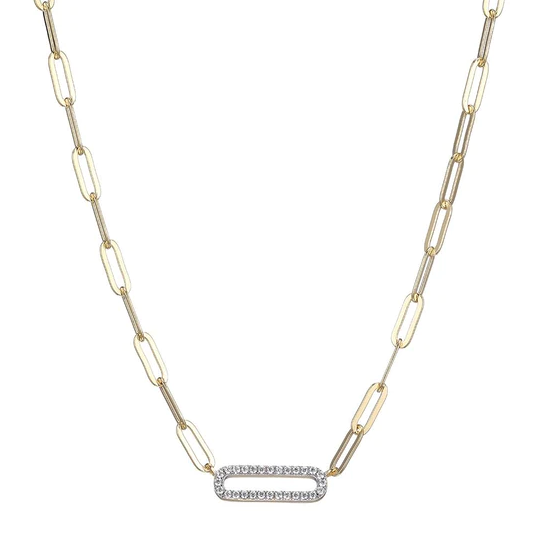 Charles Garnier Paperclip Collection Everly Necklace, Gold