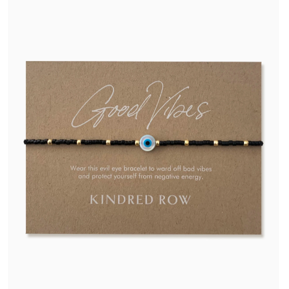 Kindred Row Evil Eye Beaded Bracelet, Black