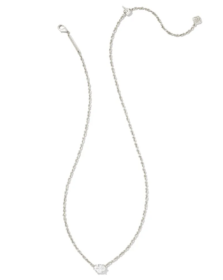 Kendra Scott Cailin Pendant Necklace, Silver/White Crystal
