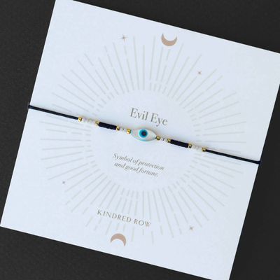 Kindred Row Evil Eye Cord Bracelet, Black