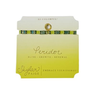 Peridot Beaded Tila Bracelet