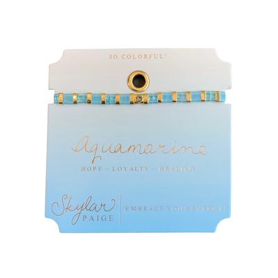 Aquamarine Beaded Tila Bracelet